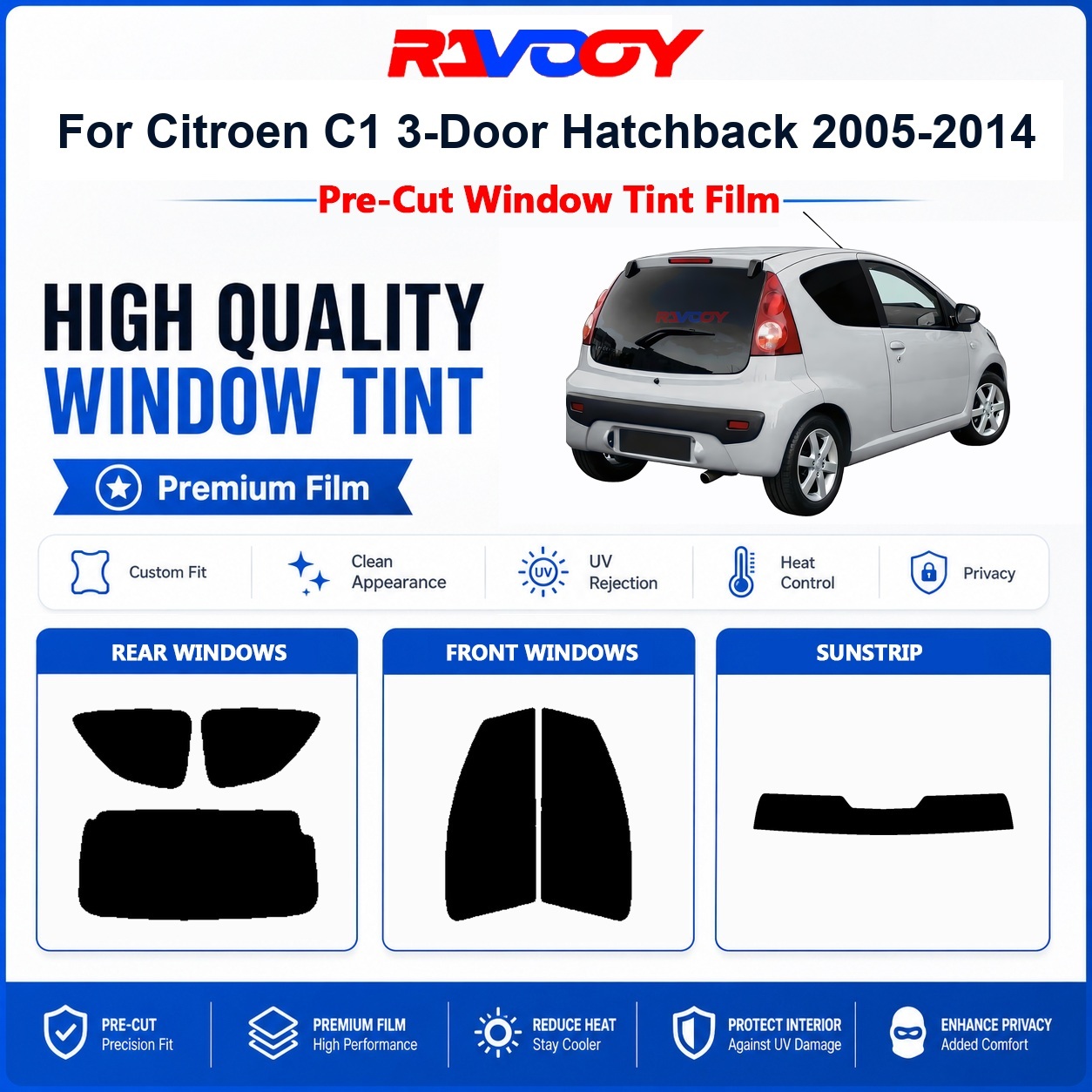 Privacy Screen Protector - Premium Pre-Cut Window Tint For Citroen