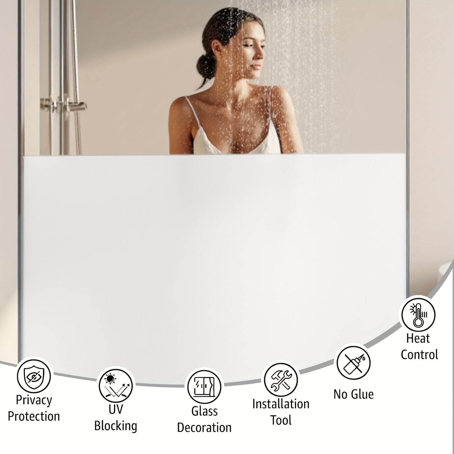 Privacy Screen Protector - White Frosted Privacy Window Film Static