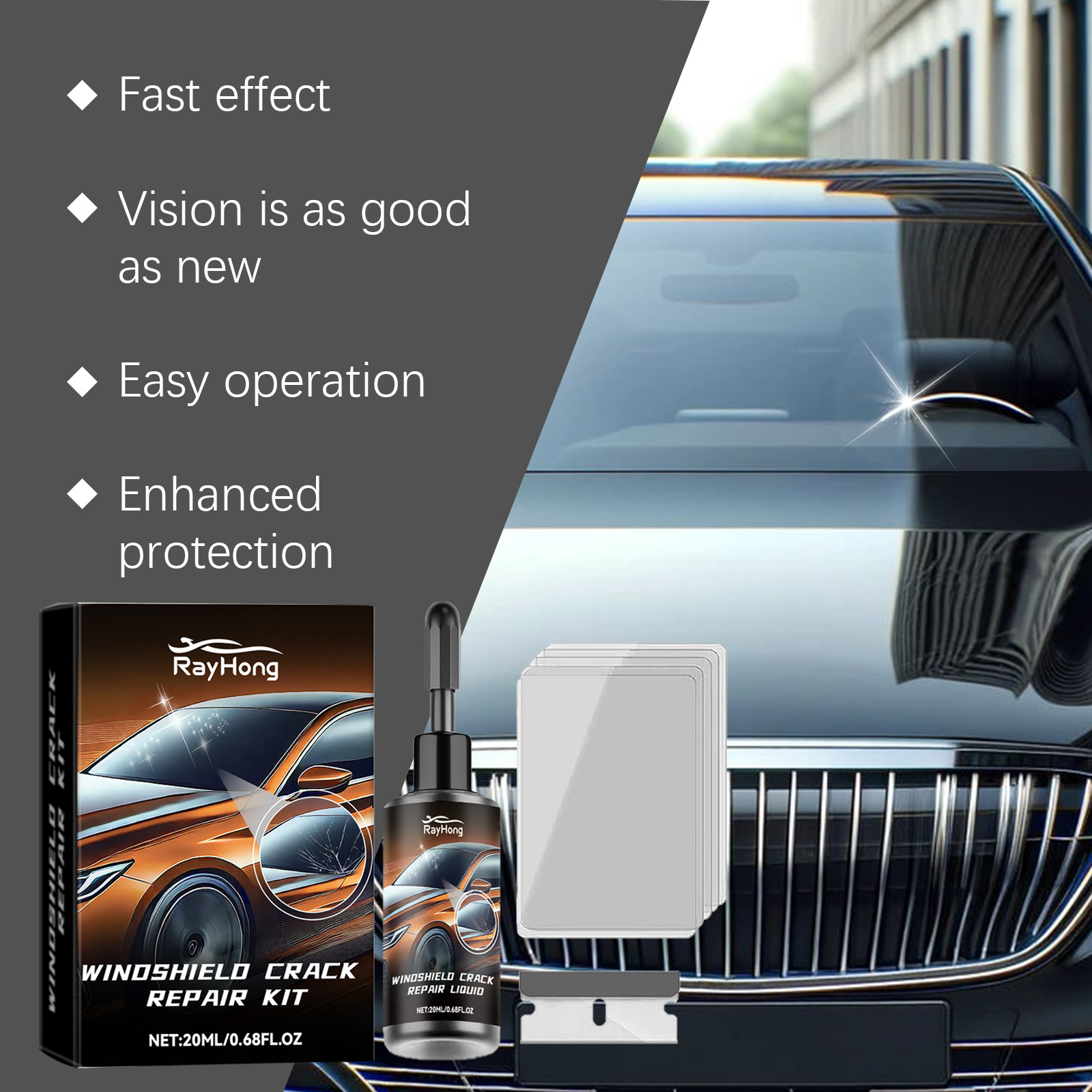 Car Windshield Crack Repair Re - đánh giá và giá Liquid Uv Glue Kit