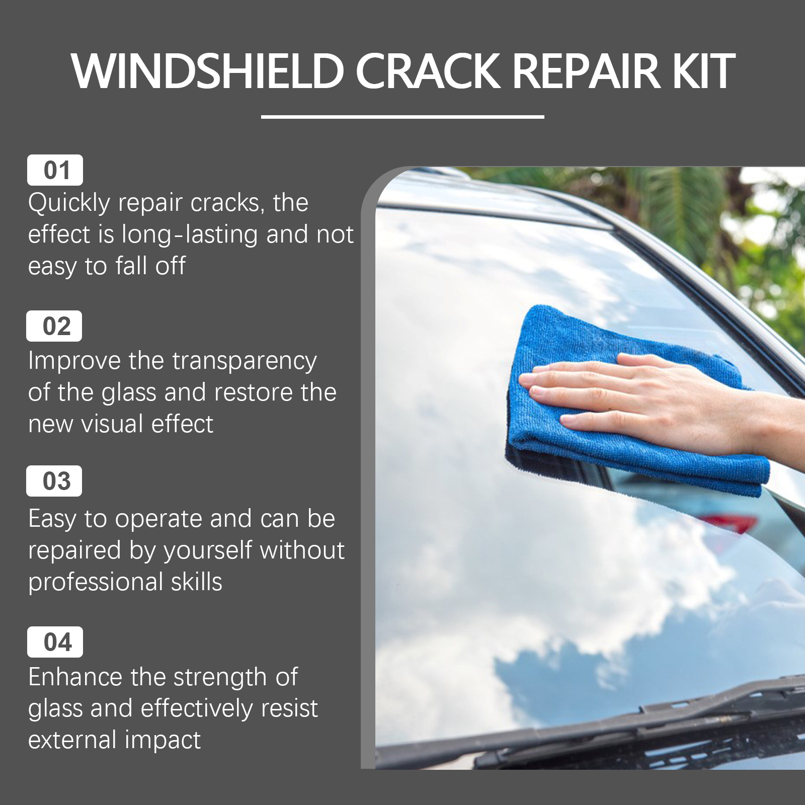 Car Windshield Crack Repair Re - đánh giá và giá Liquid Uv Glue Kit