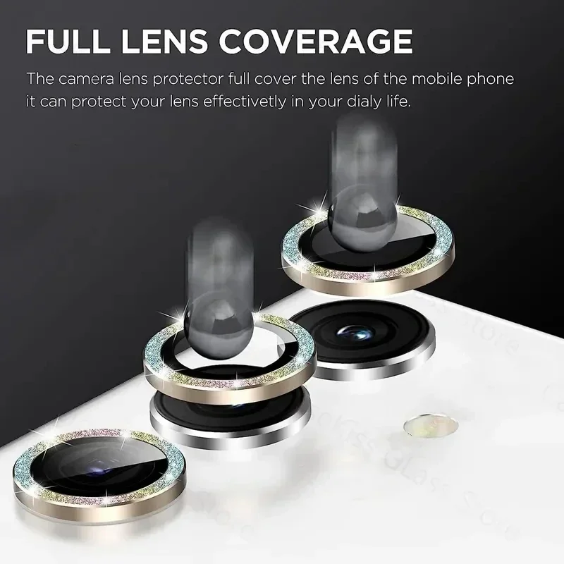 Shiny Diamond Metal Ring Camer - đánh giá và giá Tempered Glass Screen 9H