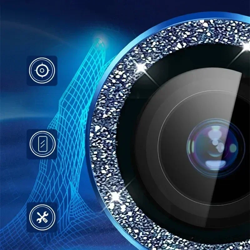 Shiny Diamond Metal Ring Camer - đánh giá và giá Tempered Glass Screen 9H