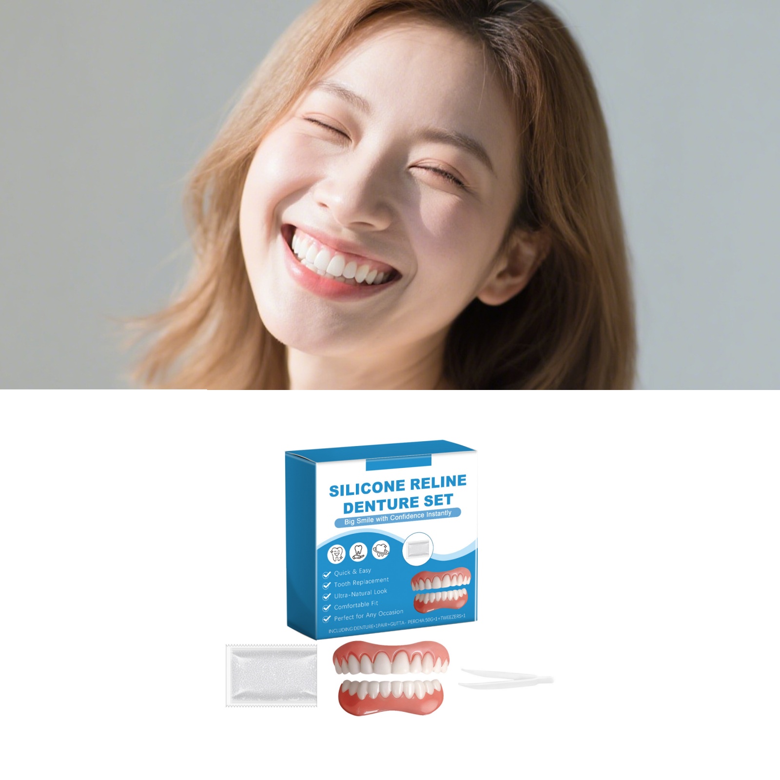 Denture Full Set Over Gums Kit - đánh giá và giá Full Cover Adhesive