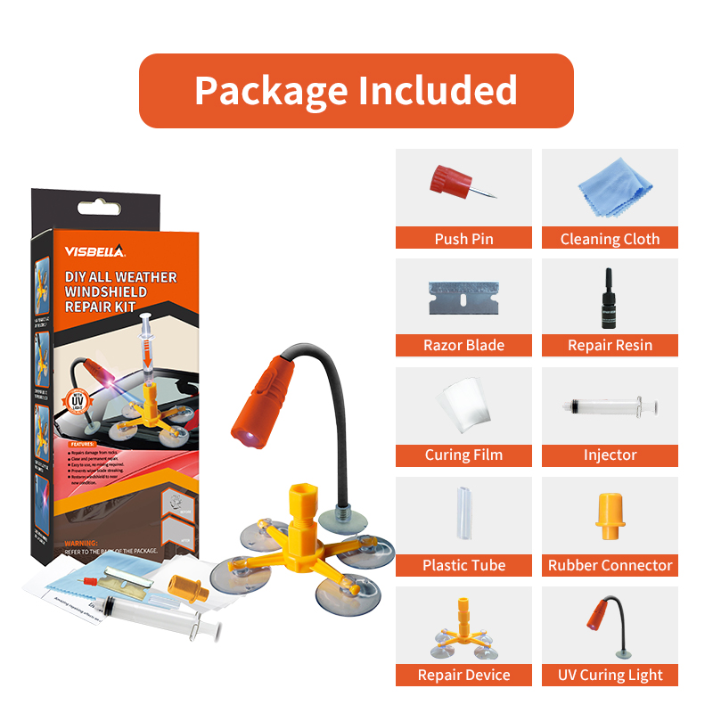 Visbella Car Windshield Repair - đánh giá và giá Liquid Uv Glue Kit