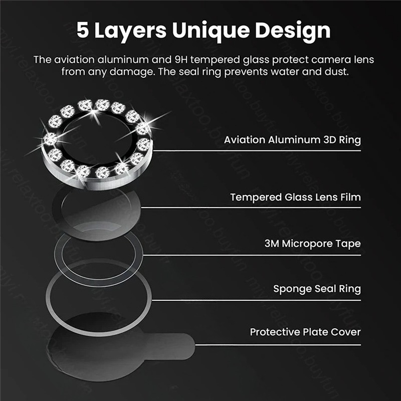 3D Rhinestone Sparkling 9H Len - đánh giá và giá Tempered Glass Screen 9H
